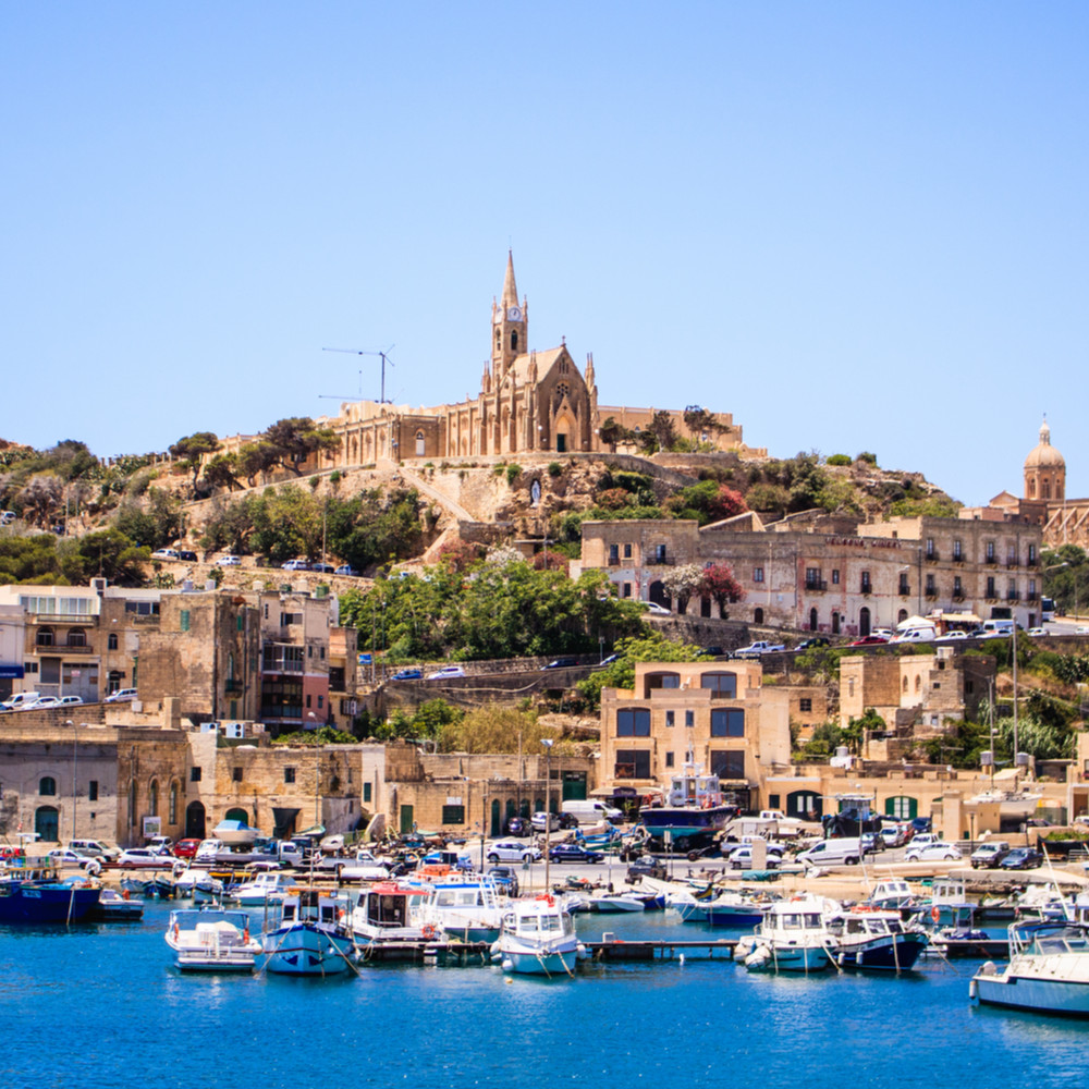 view of gozo island from boat