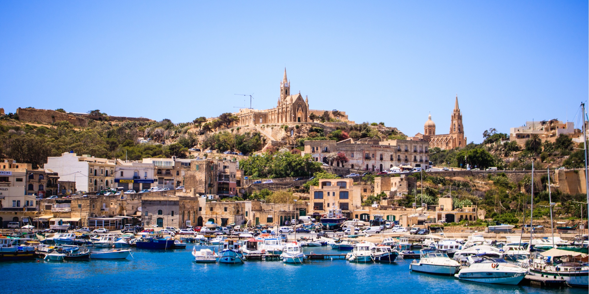 view of gozo island from boat